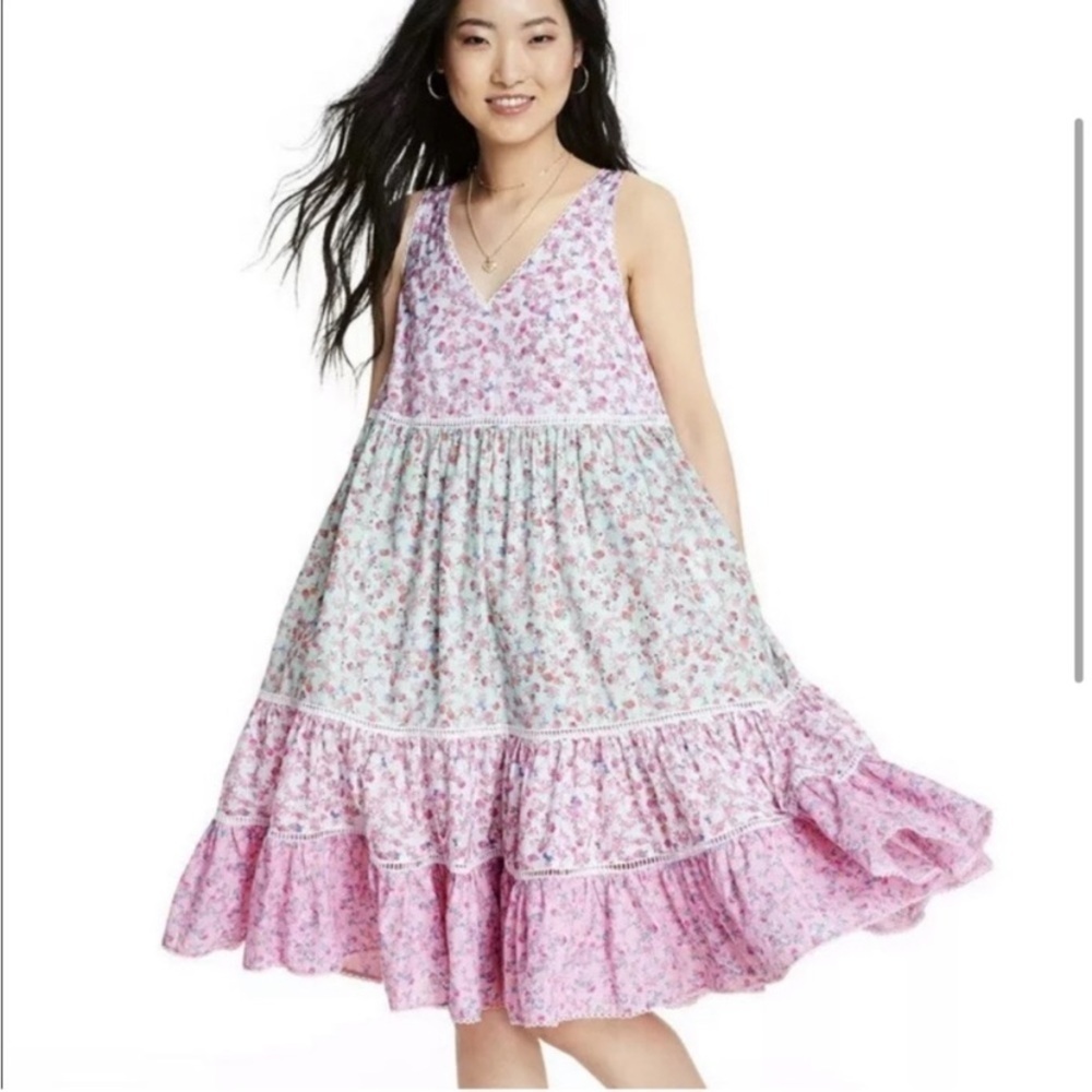 LoveShackFancy x Target Camille Ditsy Floral Swing Baby Doll Midi Dress Small